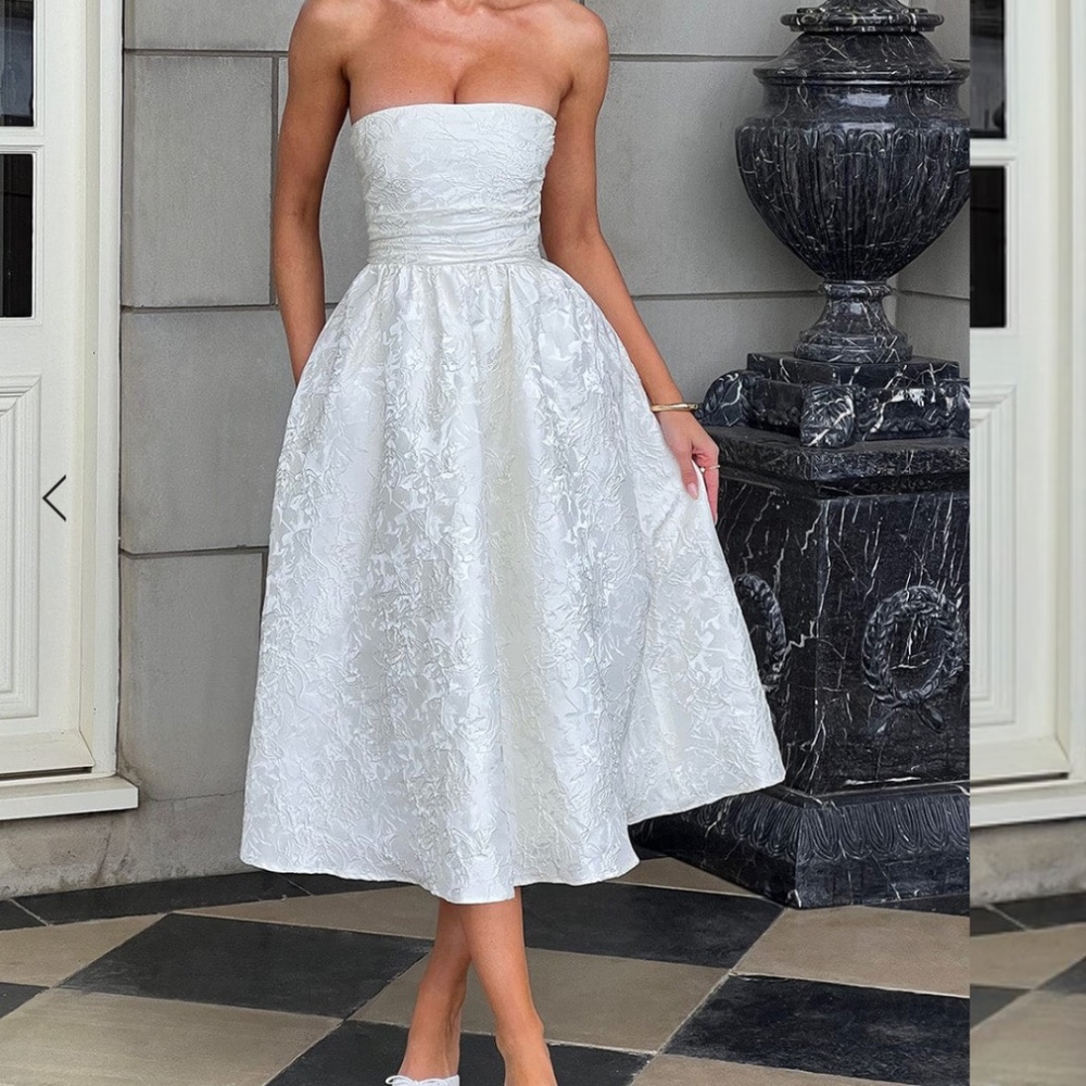 SAOIRSE Ivory Midi Dress - Babyboo